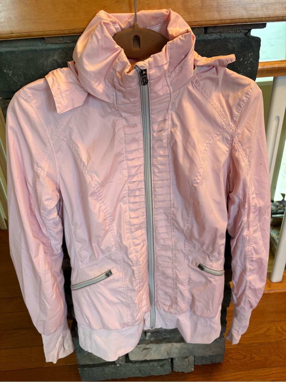 Lululemon Run: Back On Track Baby Pink Hooded Jacket Size 8